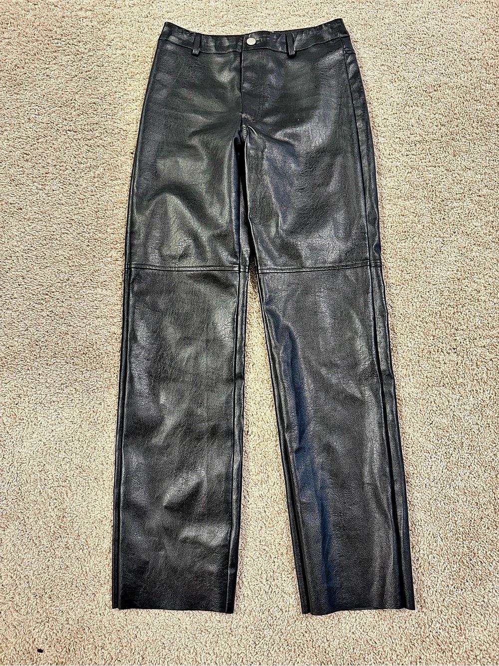 Princess Polly Macey Vegan Leather Pants Black US 6